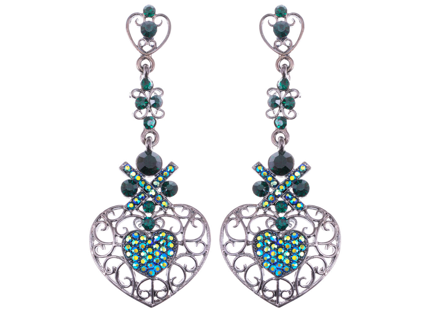 Elements Topax And Aurora Borealis Butterfly Accent Earrings