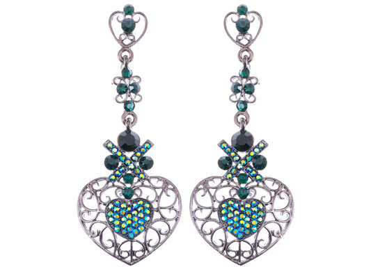 Elements Topax And Aurora Borealis Butterfly Accent Earrings