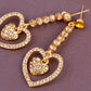 Topaz Yellow Heart Shape Dangle Cluster Dangle Drop Earrings