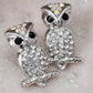 Aurore Boreale Skinny Perched Owl Bird Stud Earrings