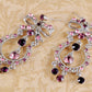 Purple Pink Ribbon Bow Princess Girl Chandelier Drop Earrings