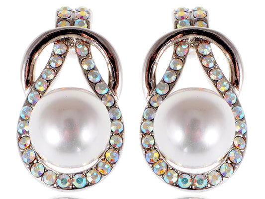 Elements Aurora Boreals Pearl Infinity Loop Earrings