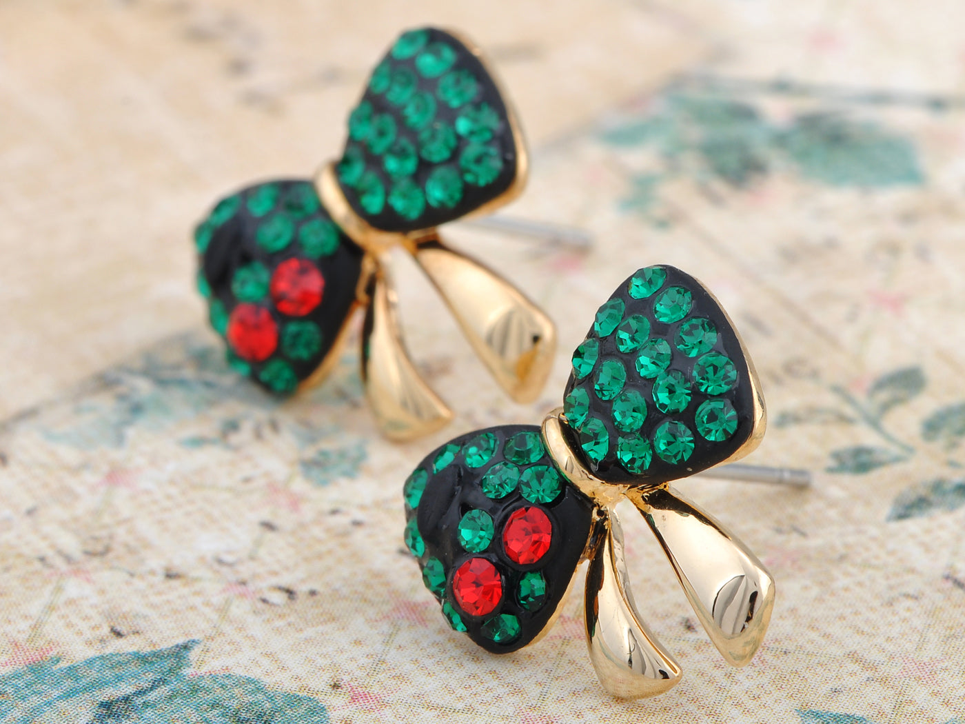 Colored Fancy Christmas Like Bow Gift Element Earrings