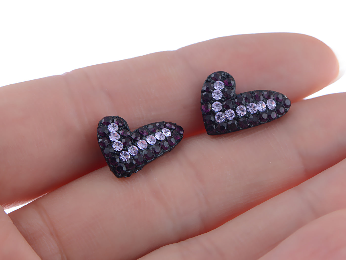 Shimmer Pink Valentines Heart Stud Earrings