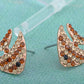 Copper Colored Swimming Striped Angel Fish Element Earrings