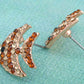 Copper Colored Swimming Striped Angel Fish Element Earrings