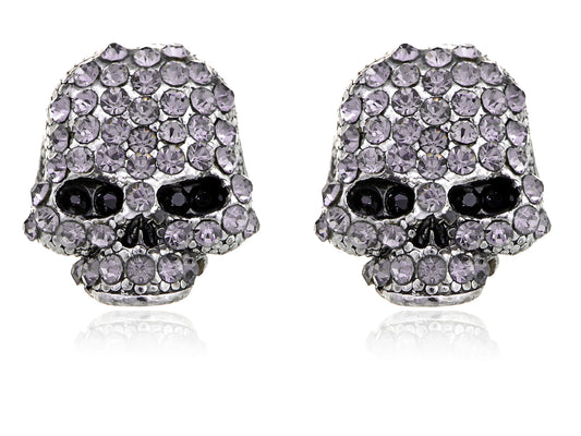 Scaled Threatening Scary Skull Element Earrings