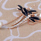 Petite Enamel Painted Wing Dragonfly Pearl Drop Earrings