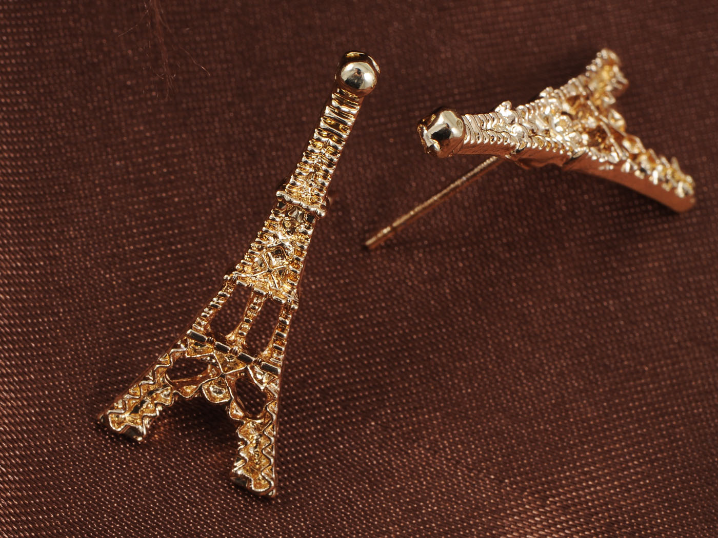 Eiffel Tower Paris France Button Earrings