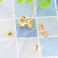 Petite Enamel Painted Mini Butterfly Encrued Cube Button Earrings