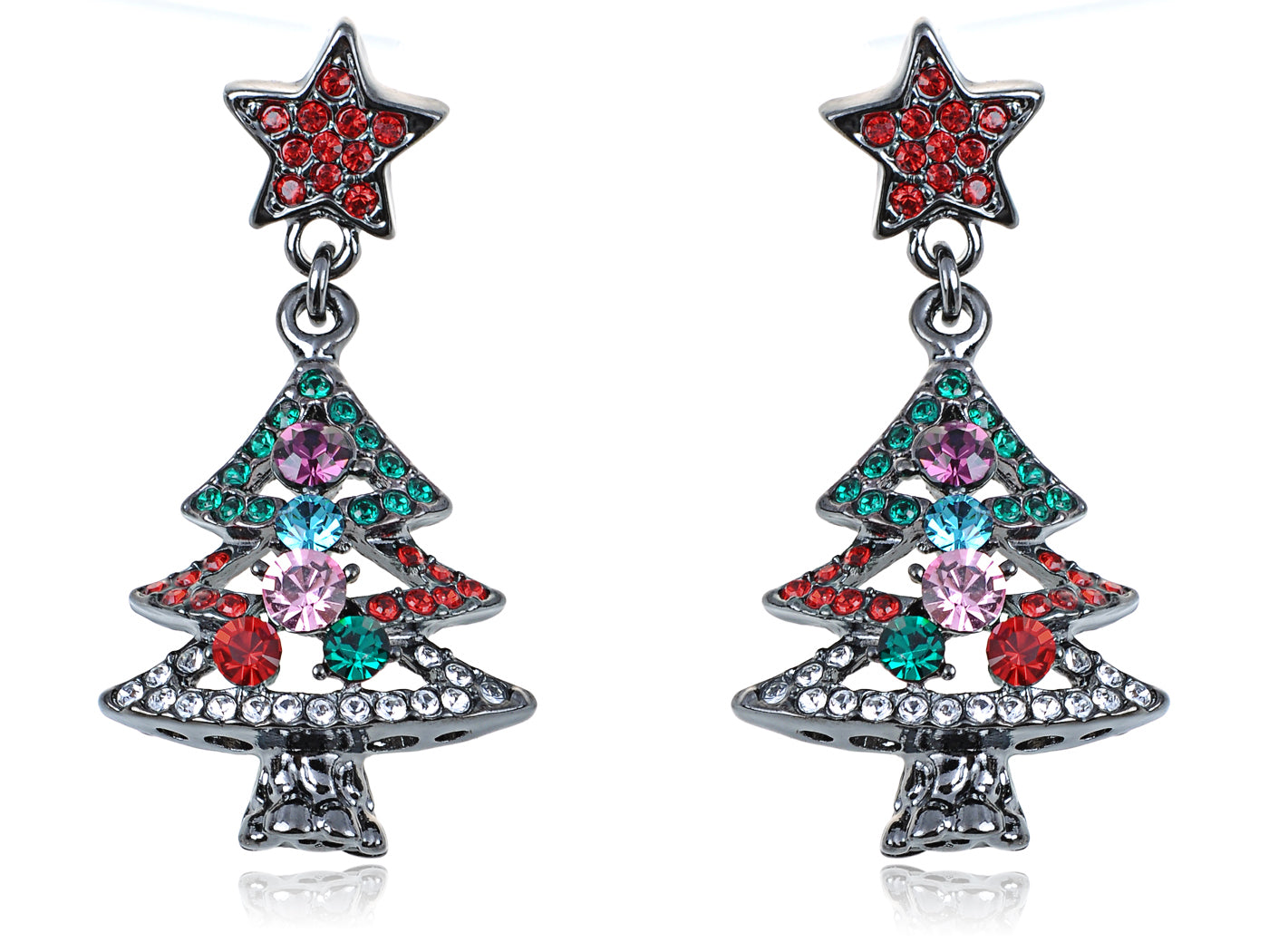Gun Elements Holiday Christmas Tree Earrings