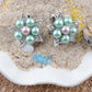 Deate Pearl Flower Star Elements Clip Earrings