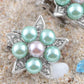 Deate Pearl Flower Star Elements Clip Earrings