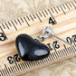 Petite Elements Encrusted Black Heart Drop Earrings