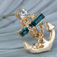 Blue Nautical Anchor Stud Earrings