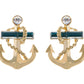 Blue Nautical Anchor Stud Earrings - ALILANG.COM