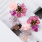Mini Rose Pink Cluster Of Baubles Flower Trinkets Drop Earrings