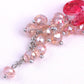 Petite Rose Pink Cluster Of Baubles Beaded Flower Dangle Earrings