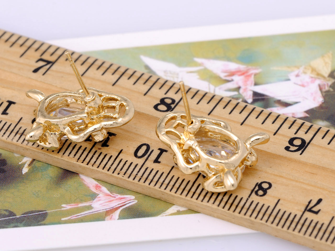 Mini Lucky Fortune Symbol Bodied Asian Frog Button Earrings