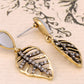 Plated Hollow Leaf Shaped Stud Earrings Jewelry Gifts For Women Girls