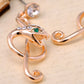 Slithering Snake Into A Treble Clef Music Notes Drop Earrings