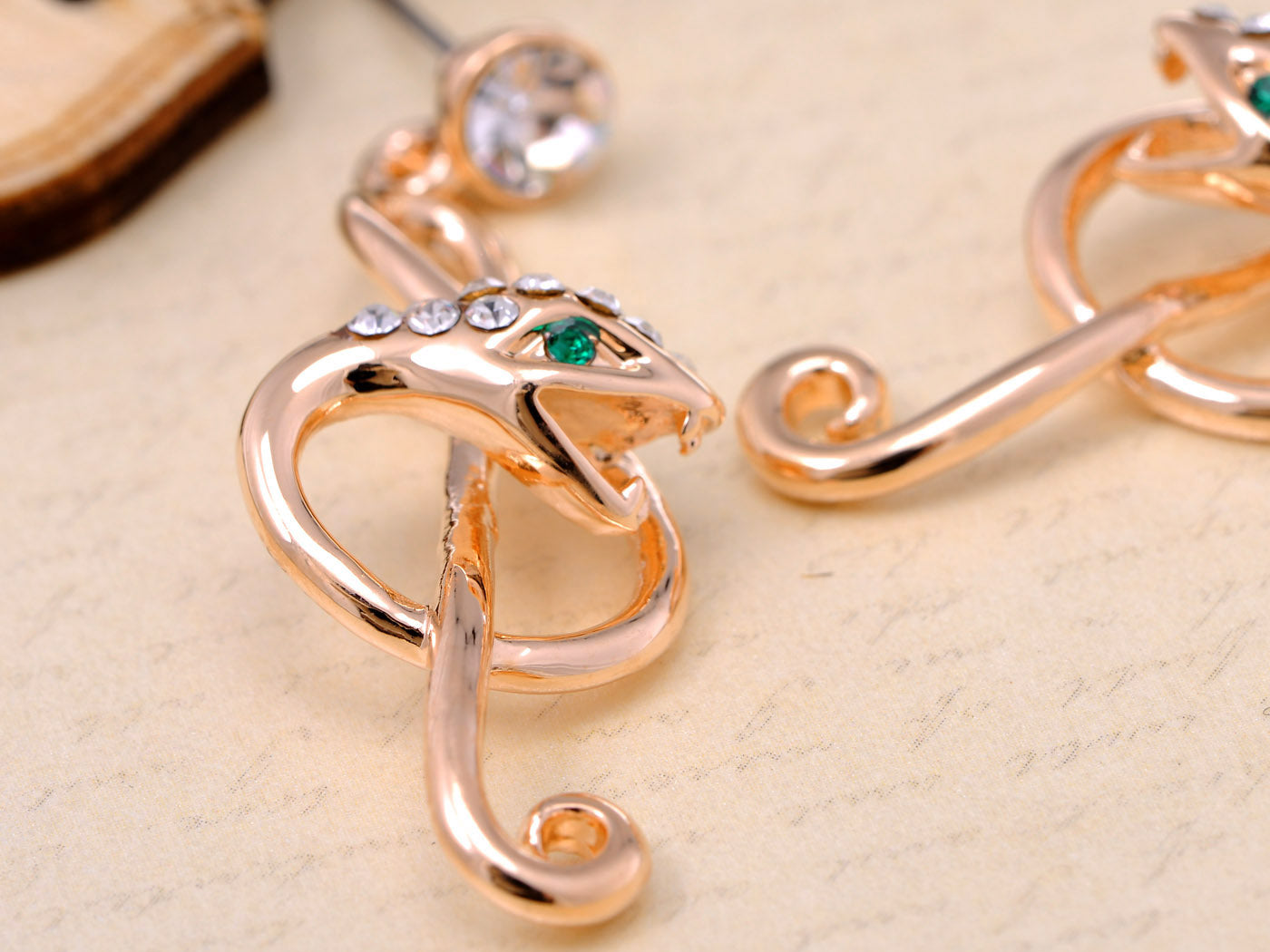 Slithering Snake Into A Treble Clef Music Notes Drop Earrings
