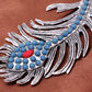 Blue Turquoise Peacock Feather Hook Jewelry Earrings With Ss For Women