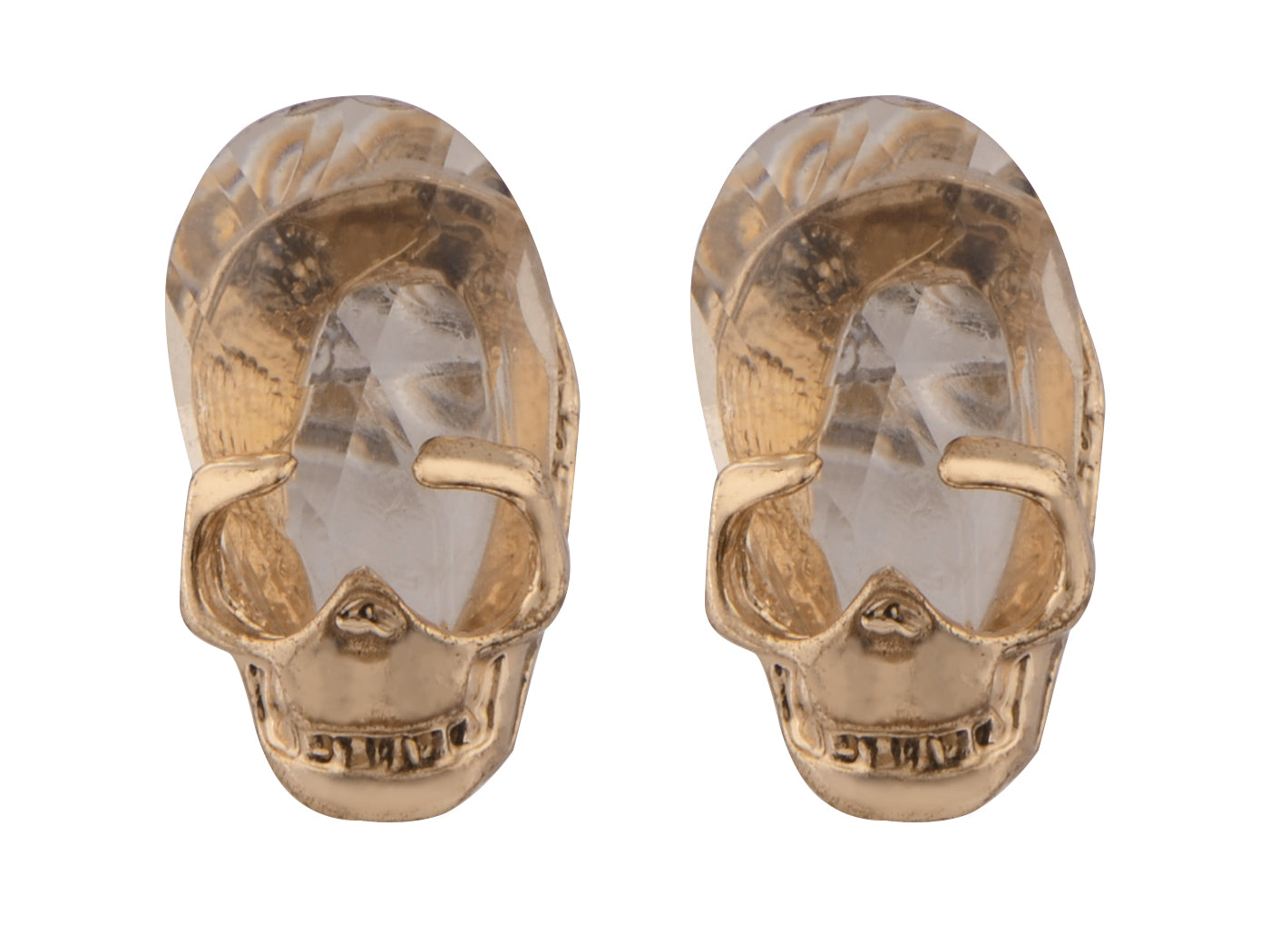 Egyptian Transparent Oval Rough Cutout Earrings