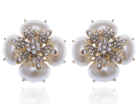 Royal Pearl White Accented Earrings