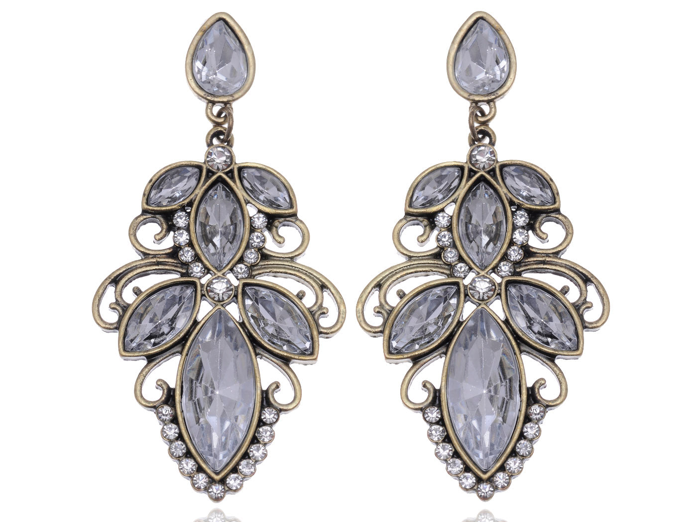 Bronze Intricate Design Transparent Earrings