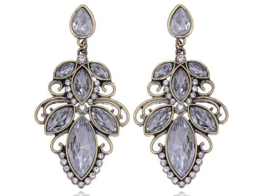 Bronze Intricate Design Transparent Earrings