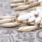 Royal Chalky White Bead White Earrings
