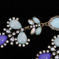 Women Drop Multi Blue Flower Shape Dangle Pendant Bohemian Earrings