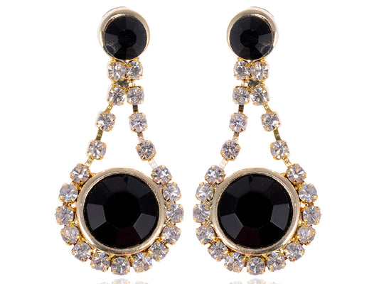 Royal Black Beaded Earrings