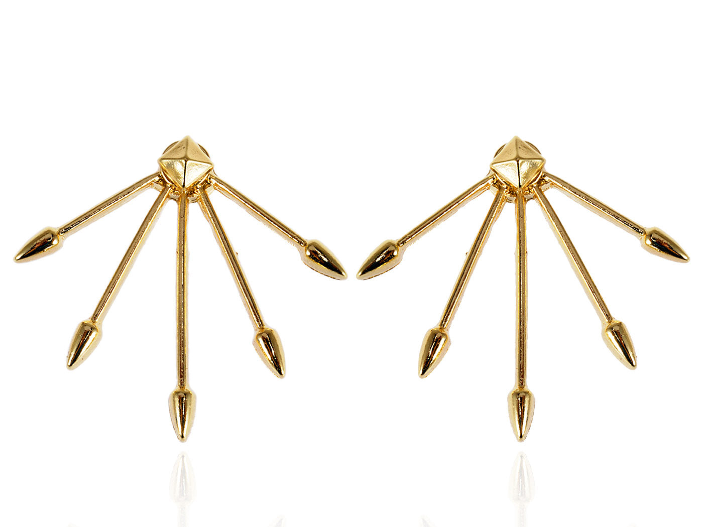 Contemporary Five Joint Uneven Arrow Earrings