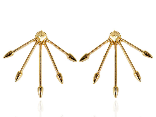Contemporary Five Joint Uneven Arrow Earrings
