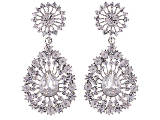 Art Deco Pear Shape Drop Earrings