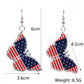American Flag Butterfly Heart-Shaped Earrings