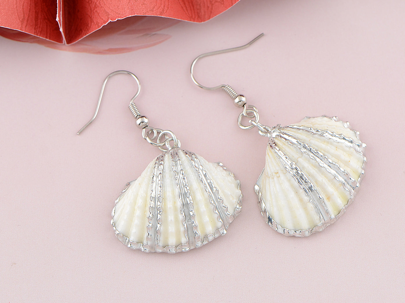 Seashell Half Shells Ocean Inspo Design Drop Earrings