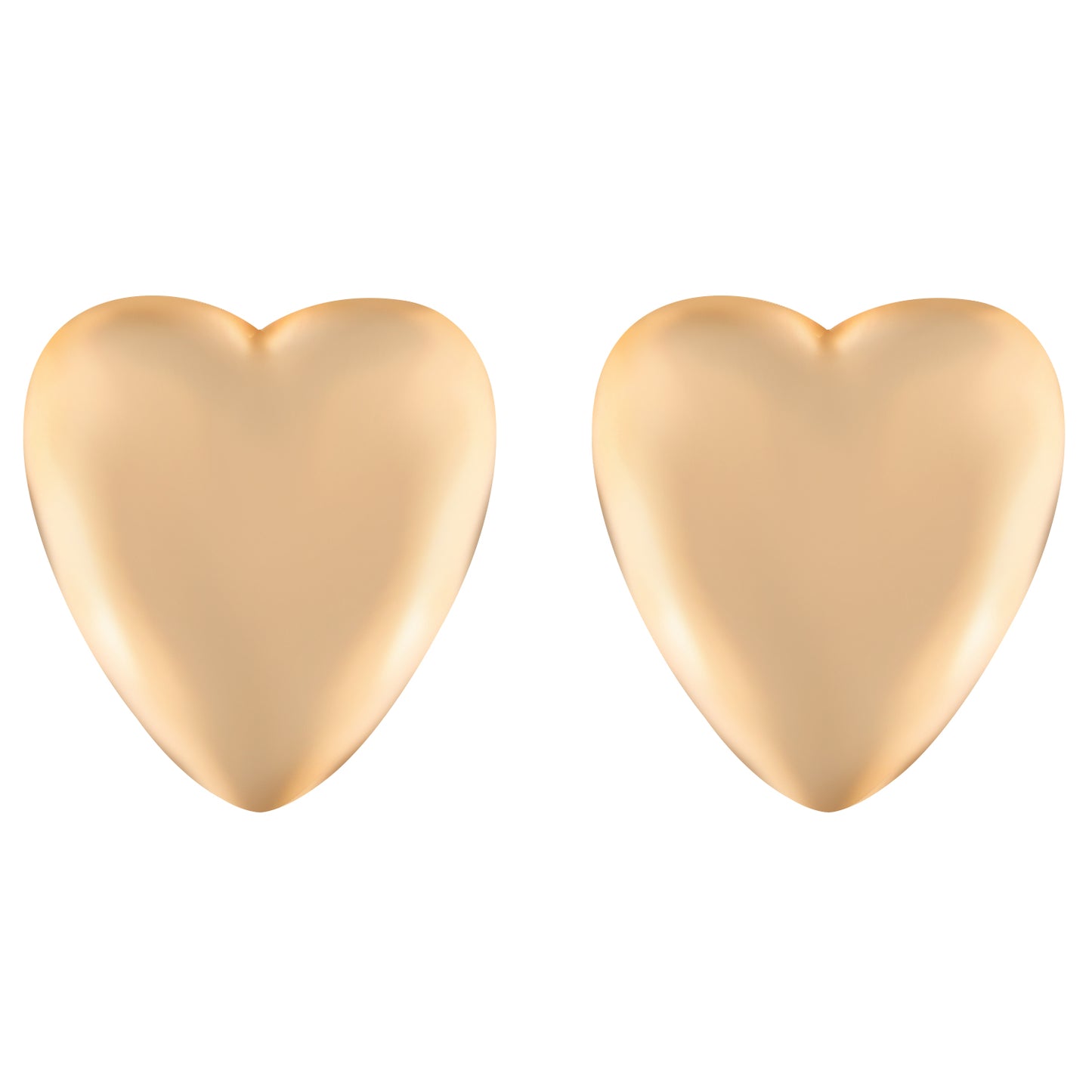 Alilang 14K Gold Plated Heart Shapes Stud Earrings with 925 Sterling Silver Post for Womens Girls Sensitive Ears