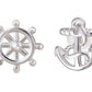 Blue Nautical Anchor Stud Earrings