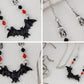Alilang Halloween Crystal Rhinestones Spider Black Earrings Dangle Drop Witch Earrings Festival Bat Jewelry
