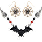 Alilang Halloween Crystal Rhinestones Spider Black Earrings Dangle Drop Witch Earrings Festival Bat Jewelry