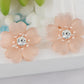Alilang Silver Shiny Sparkly Crystal Pink Flower Accessories Girls Stud Earrings
