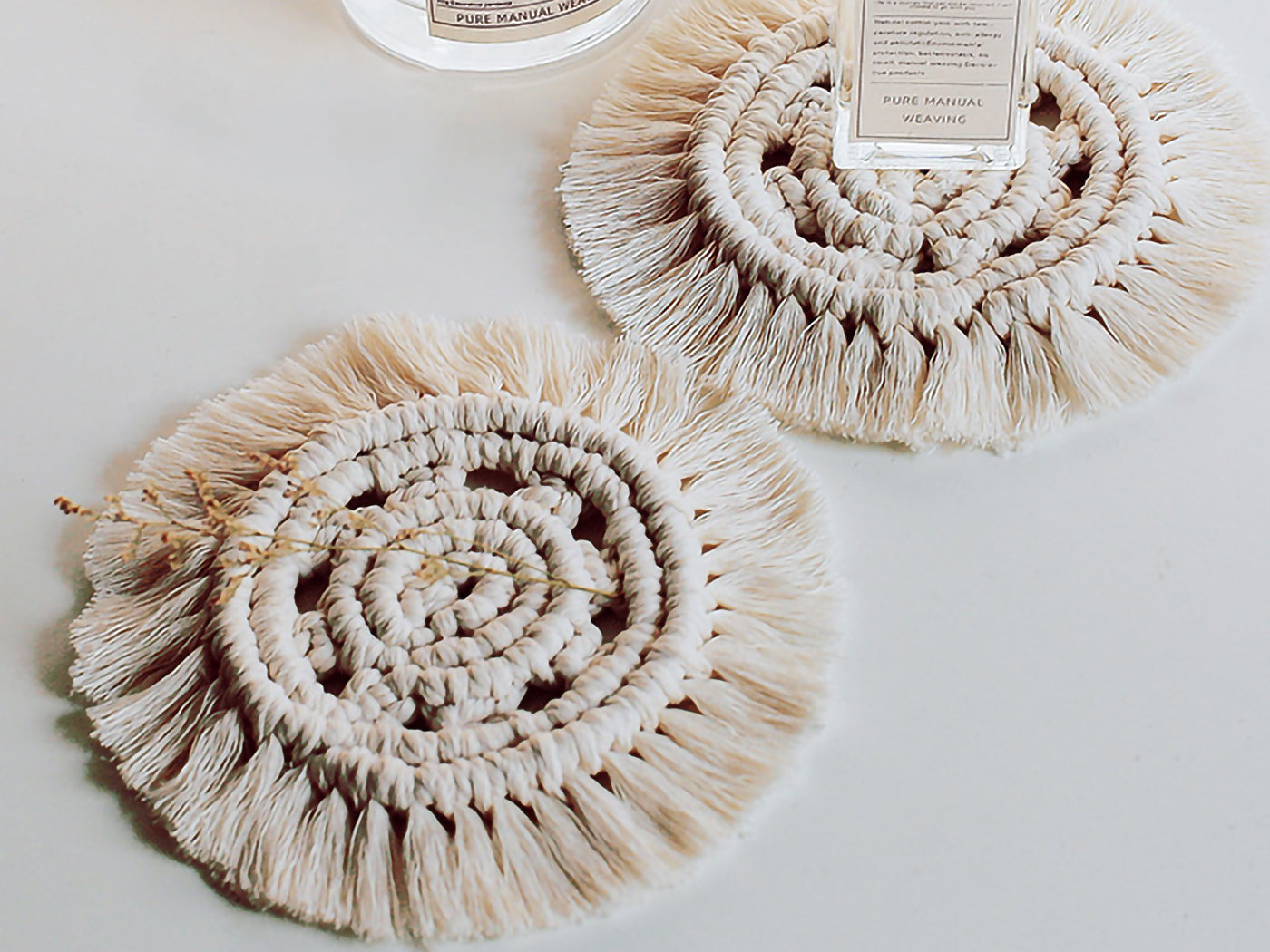 Cotton Tassel Boho Coasters | 7 Unique Styles