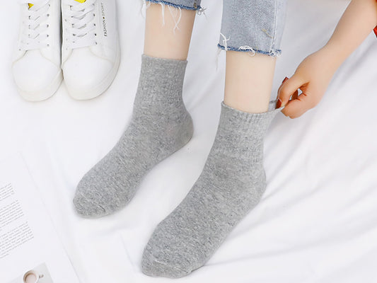 Cotton Solid Casual Everyday Work Sport Socks