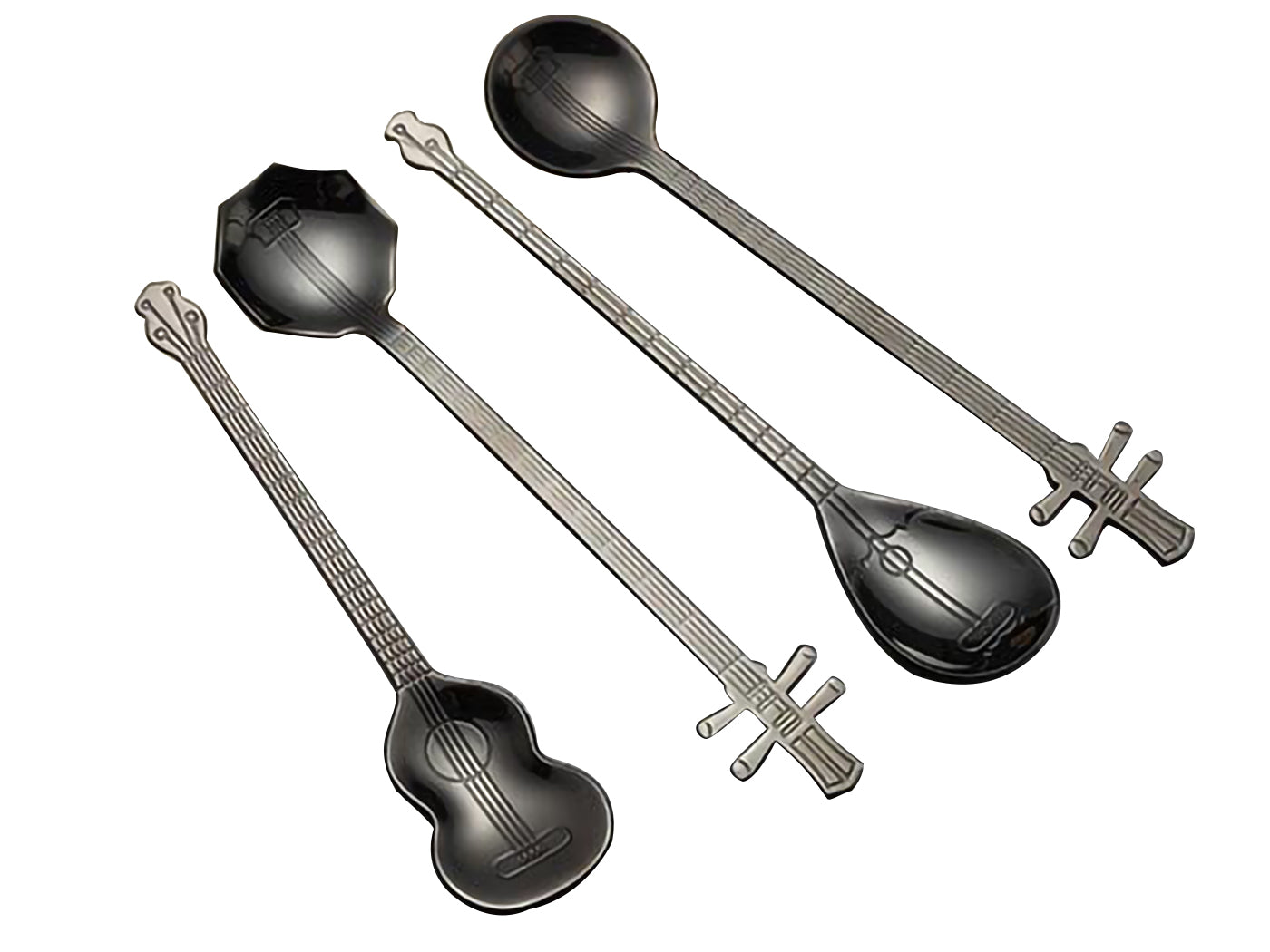 Guitar Spoon Set, 4 PCS Stainless Steel