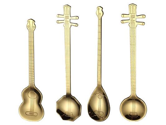 Guitar Spoon Set, 4 PCS Stainless Steel