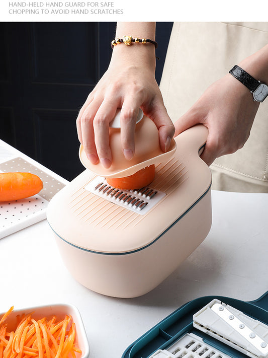 Vegetable Grater with Drain | 4 Stainless Steel Interchangeable Blades