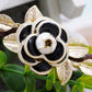 Dark Brown Floral Flower Rose Leaves Headband Piece